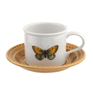 Botanic Garden Papilio Cup & Saucer, Amber